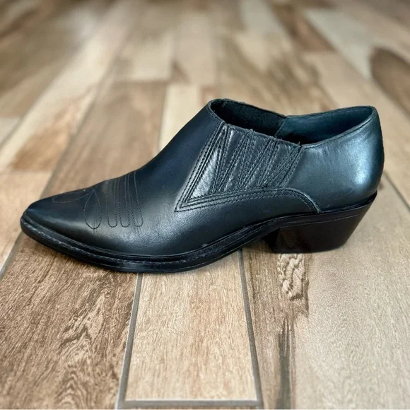 GIANNI BINI Let’s Dance Embroidered Leather Western Booties, Black sz. 8M - Picture 7 of 14